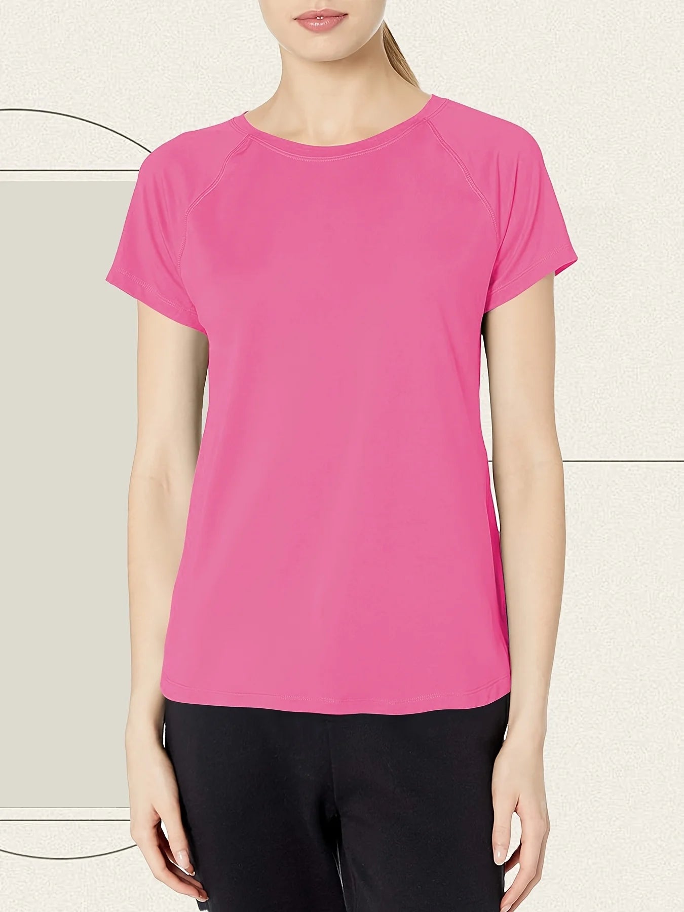 Women’s Quick Dry Short Sleeve Resilience Gym Sports Moisture Wicking Round Neck T-Shirt Training Exercise Gym Sport Shirt Quick Pick Grocers